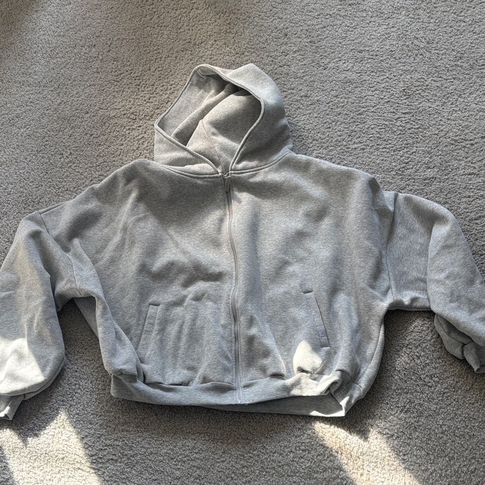 Gray Zip-Up Hoodie